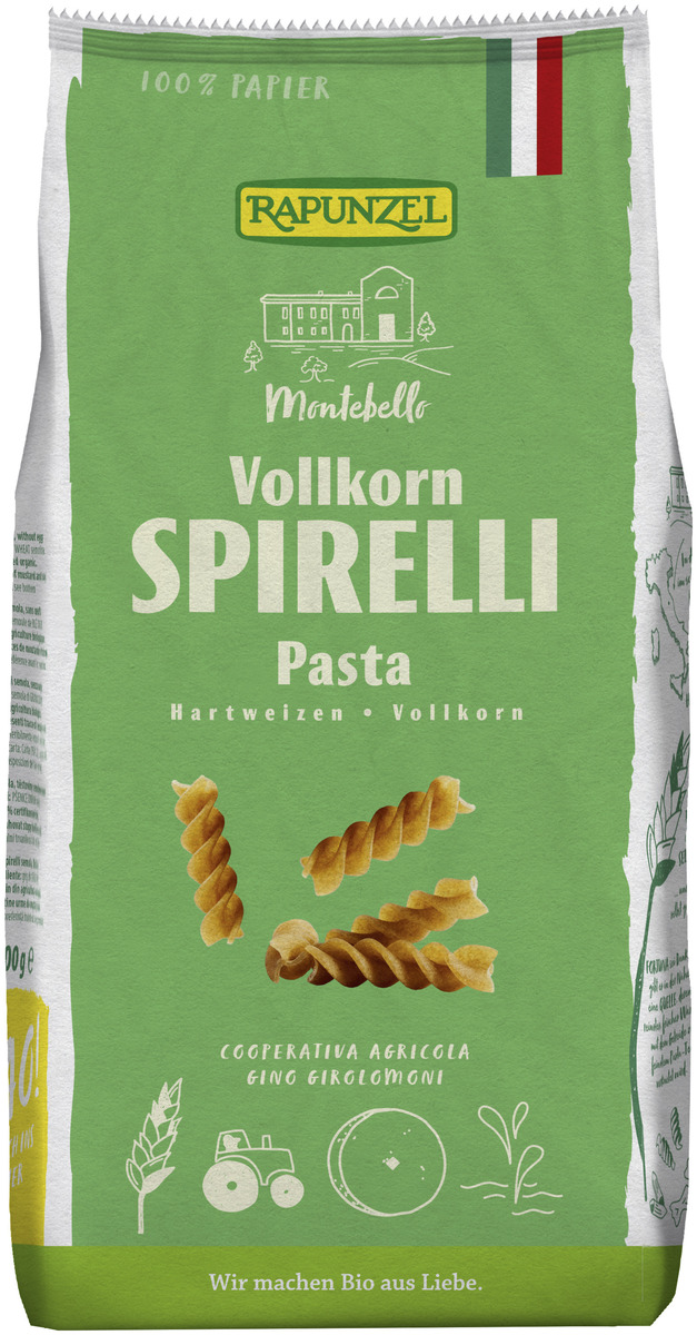 Rapunzel Pastaskrúfur Heilhveiti - Innnes heildverslun